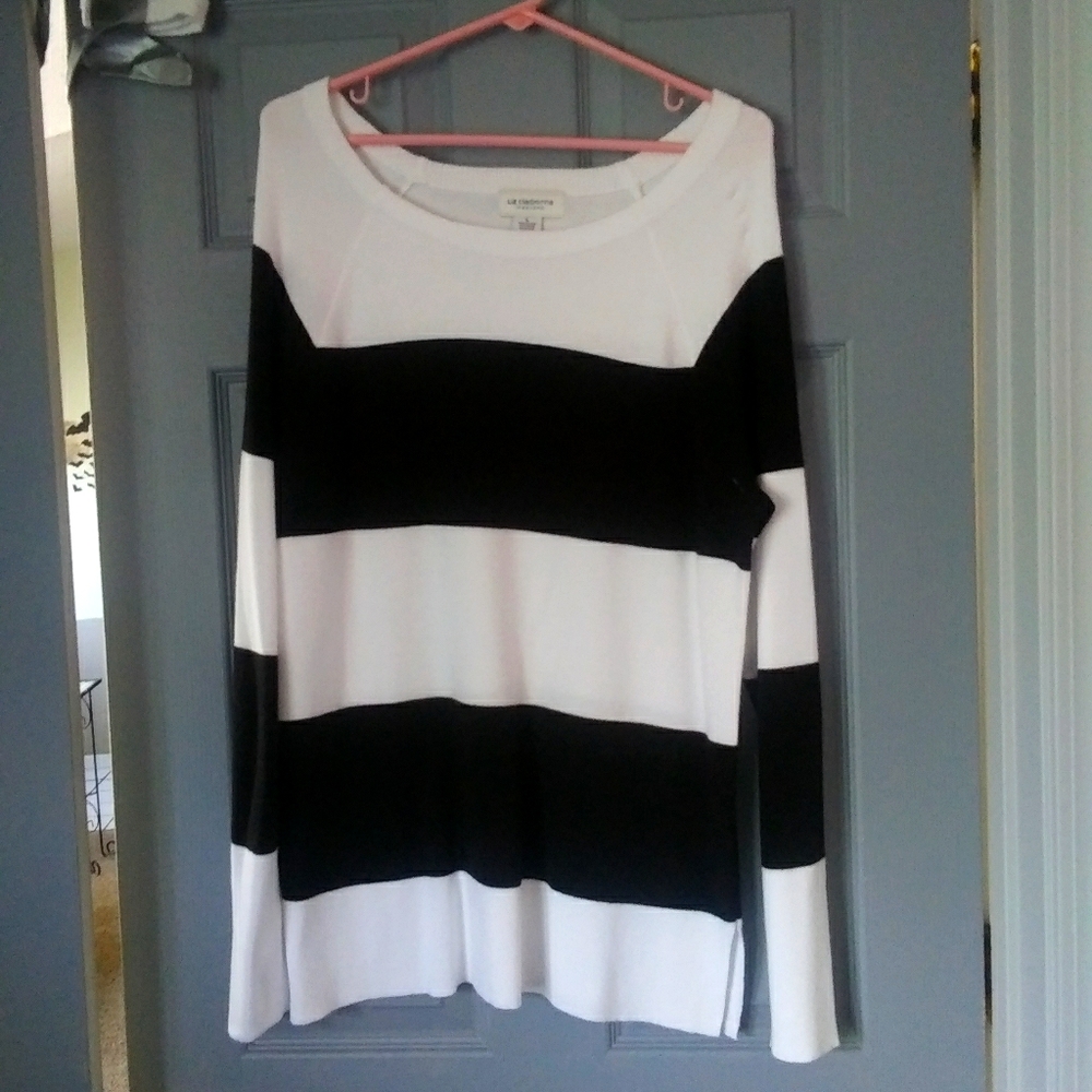 Blackandwhite thin French Autumn sweater for girls